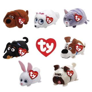 Set Of 7 Ty Teeny Tys The Secret Life Of Pets W/ Heart Tags Mwmt 