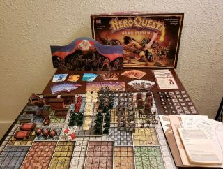 1990 Milton Bradley Games Heroquest Board Game System 100 Complete