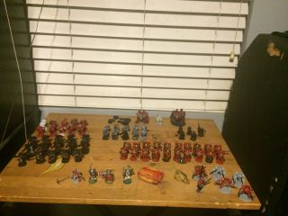 Warhammer 40k Space Marine Army Blood Angels Painted With Case And Codex