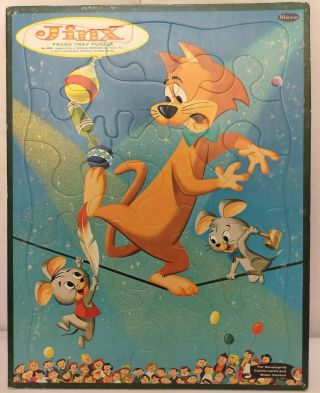 Vintage Whitman Hanna - Barbera Pixie & Dixie & Mr.  Jinks Frame Tray Puzzle
