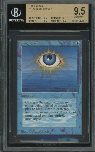 Bgs 9.  5 - Alpha - Thoughtlace Pop 5 - Magic The Gathering Mtg 1993