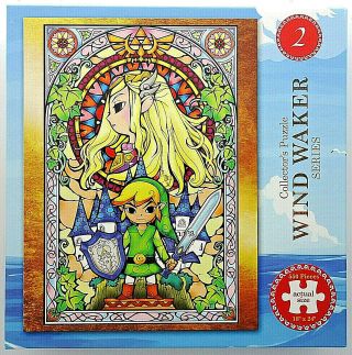 Jigsaw Puzzle 550 Pc Zelda 2 Wind Waker Link & Princess Stained Glass Window