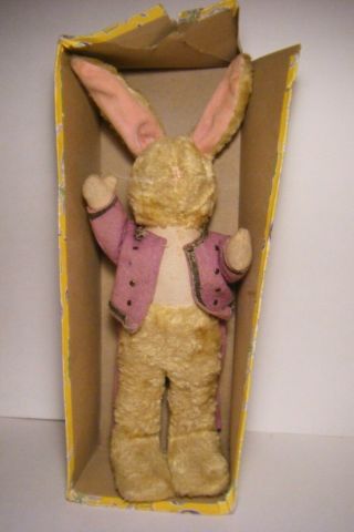 Vtg 1936 Rare Gund Straw Stuffed Easter Rabbit Bunny Dressed Band Maestro
