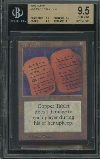 Bgs 9.  5 - Alpha - Copper Tablet - Magic The Gathering Mtg 1993