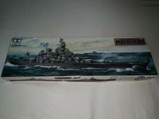 Tamiya Us Battleship Bb - 63 Missouri Model Kit In Open Box Vintage (1985)