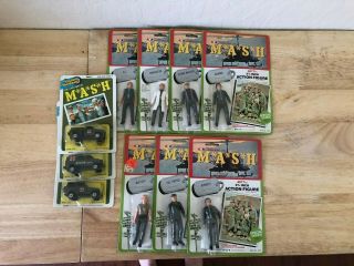 1982 Vintage M A S H 4077 Set Of 7 Action Figures With Trucks