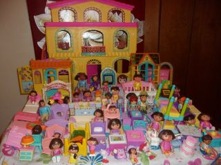 Dora The Explorer Talking Dollhouse Greenhouse Grocery Store Figures Furniture