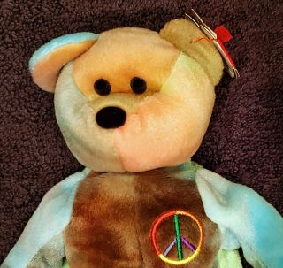 Peace,  The Tye Dye Bear - Ty Beanie Babie Baby " Origiinal " & " Suface " Sticker