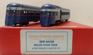 Ho Brass Factory Painted Haven Besler Steam Train 2 Car Set By Crown Custom