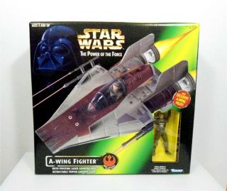 Star Wars Power Of The Force Rebel A - Wing Fighter 1997 Kenner With Exclus.  Pilot