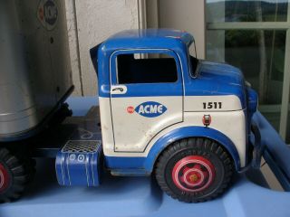 Vintage Marx Lumar ACME MARKETS Semi Tractor Trailer Truck w/ Box 2