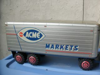 Vintage Marx Lumar ACME MARKETS Semi Tractor Trailer Truck w/ Box 3