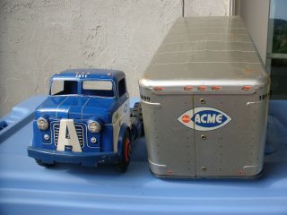 Vintage Marx Lumar ACME MARKETS Semi Tractor Trailer Truck w/ Box 6