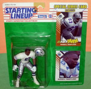 1993 Russell Maryland Dallas Cowboys Rookie 67 S/h Sole Starting Lineup