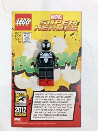 Lego 2012 Sdcc / Comic Con Exclusive Marvel Black Suit Spider - Man Minifigure