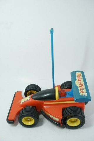 Vintage Fisher Price Radio Control Racer Remote Rc Race Car Red 1992