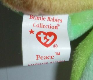 Ty Beanie Baby PEACE With Tag Errors - Always In Case - SEE ALL PHOTOS 7