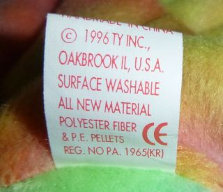 Ty Beanie Baby PEACE With Tag Errors - Always In Case - SEE ALL PHOTOS 8
