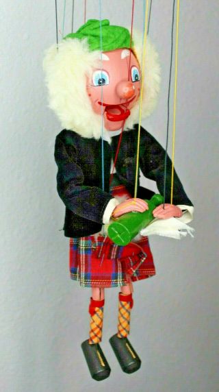 Vintage Pelham Puppets Scottish Mac Boozle Marionette Wood Toy Made In England 2