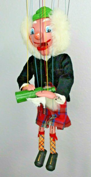 Vintage Pelham Puppets Scottish Mac Boozle Marionette Wood Toy Made In England 3
