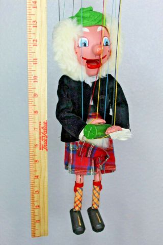 Vintage Pelham Puppets Scottish Mac Boozle Marionette Wood Toy Made In England 8