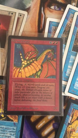 Mtg Beta Shivan Dragon - Magic The Gathering 1993 - Old School