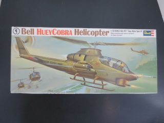 Revell Bell Huey Cobra Helicopter 1/32 Model Kit Vintage 1969 Open Box Complete