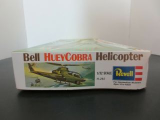 Revell Bell Huey Cobra Helicopter 1/32 Model Kit Vintage 1969 Open Box Complete 5
