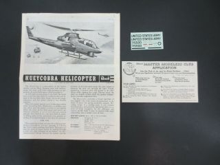 Revell Bell Huey Cobra Helicopter 1/32 Model Kit Vintage 1969 Open Box Complete 8