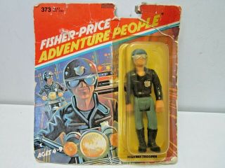 Vintage 1979 Fisher - Price Adventure People Highway Trooper On Card 1970 