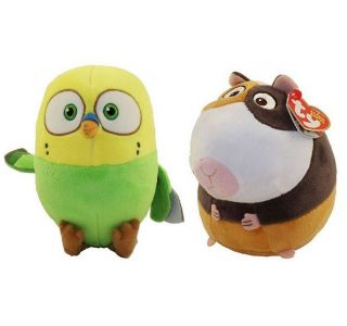 Set Of 2 Ty 6 " Norman Guinea Pig & Sweetpea Canary The Secret Life Of Pets Plush