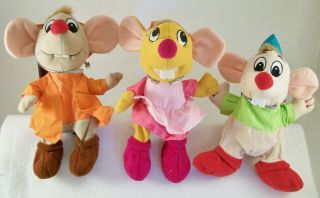 Disney Store " Jaq,  Gus,  & Suzy " Plush Cinderella Mini Bean Bag Set Of 3 Nwt Rare