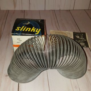 Vtg 1960s Slinky Walking Spring Toy Instructions James Ind (r2)