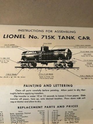 Lionel Train No.  715K 