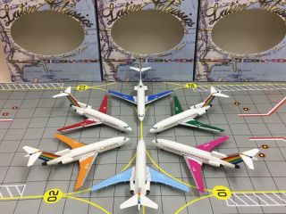 LAST & VERY RARE Set of 6 AeroClassics 1:400 Trans Brasil Boeing 727 - 100 2