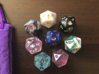 Critical Role Vox Machina D20 Dice Set - Complete With Bag In