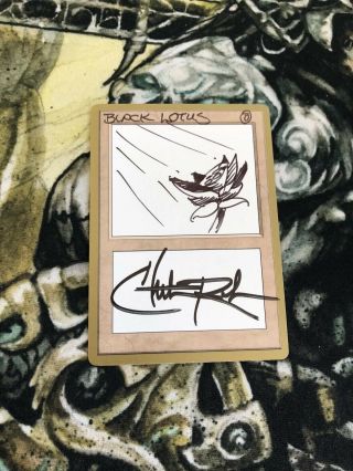 Mtg Black Lotus Sketch Done And Signed By Chris Rush