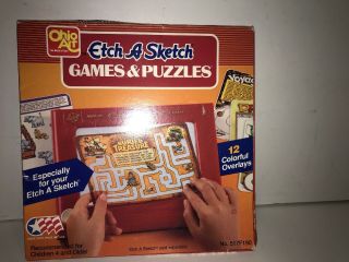 Etch A Sketch 12 Games Puzzles Screens Sheets Overlays Ohio Art H
