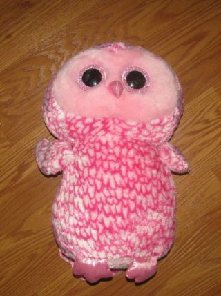 Ty Jumbo - Large 18” Beanie Boos Pinky Owl Large Pink Plush Toy