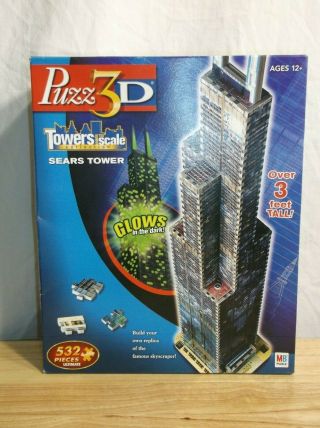 Wrebbit Sears Tower Glow In The Dark 3d Puzzle 49741 Puzz 3d 532 Piece