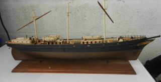 Vintage Large Wood Ship Model Or Renovation