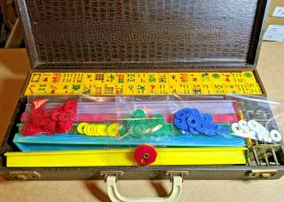 1950s Cardinal Mahjong/mahjong Set In Case - 162 Bakelite Tiles 1 Bakelite Spinner