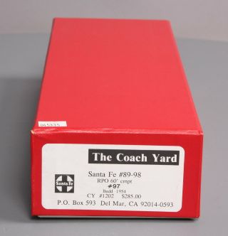 The Coach Yard 1202 HO BRASS ATSF RPO 60 ' Budd Car 97 EX/Box 12