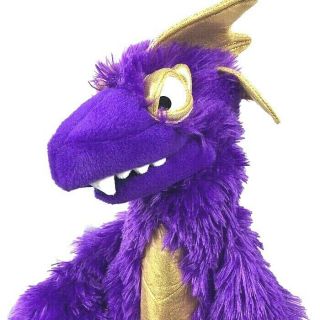 Folkmanis Puppets Purple Monster Dragon Plush Animal Toy Hand Puppet 16 " Tall