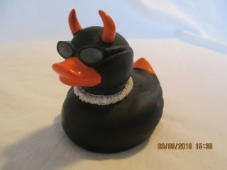 Devil Evil Rubber Duckie Wearing Shades Puka Necklace " Axe " 2006 Accoutrements