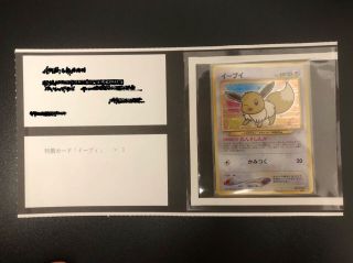 2000 Pokemon Japanese Promo Fan Club Eevee Holo 500 Pt.  133 (mail)