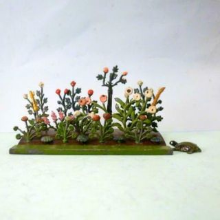Britains Pre War Miniature Lead Garden 18 Flowers Pretty Border Johill Tortoise