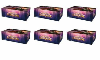 Mtg Throne Of Eldraine X6 Booster Box Case W/ Buy - A - Box Promo Priority Ship