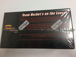 Factory Pokemon Team Rocket 1st Edition Booster Box 4