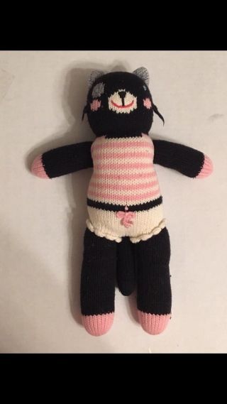Blabla 12” Perchance The Cat Small Black Kitty Cat Knit Plush Toy Doll
